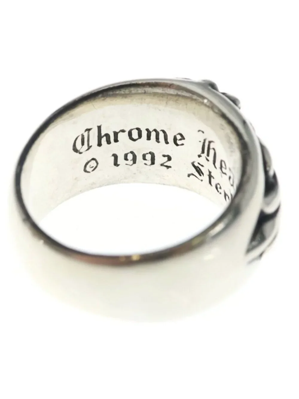 Chrome Hearts Flrl Floral Cross Ring Silver